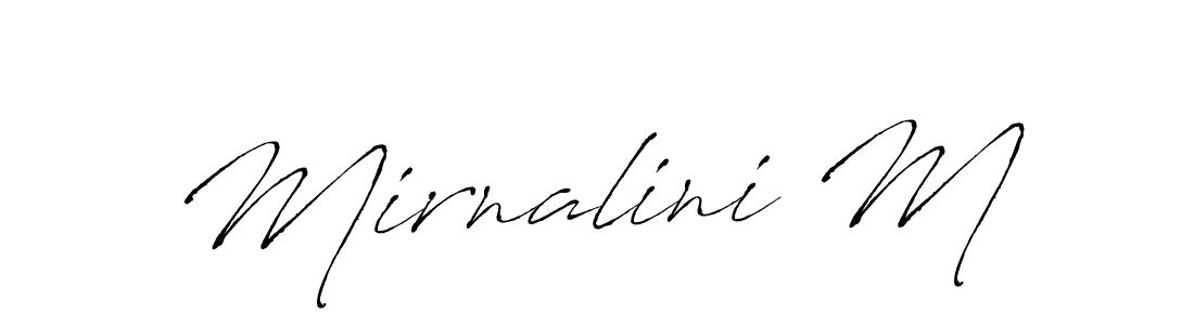Mirnalini M stylish signature style. Best Handwritten Sign (Antro_Vectra) for my name. Handwritten Signature Collection Ideas for my name Mirnalini M. Mirnalini M signature style 6 images and pictures png