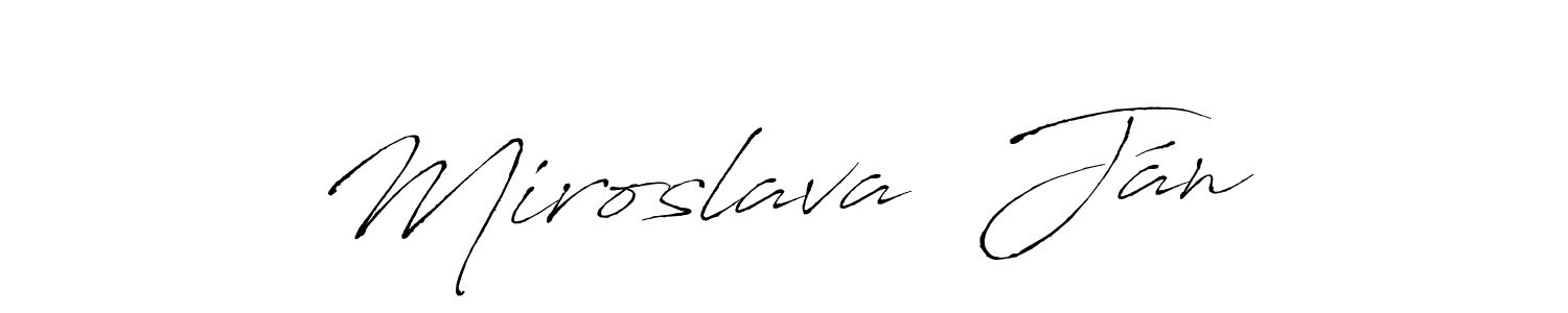 How to make Miroslava  Ján signature? Antro_Vectra is a professional autograph style. Create handwritten signature for Miroslava  Ján name. Miroslava  Ján signature style 6 images and pictures png
