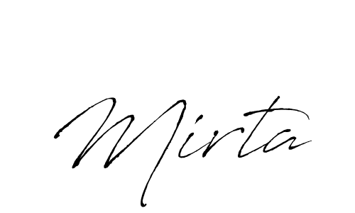Make a beautiful signature design for name Mirta. With this signature (Antro_Vectra) style, you can create a handwritten signature for free. Mirta signature style 6 images and pictures png