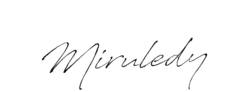 Use a signature maker to create a handwritten signature online. With this signature software, you can design (Antro_Vectra) your own signature for name Miruledy. Miruledy signature style 6 images and pictures png