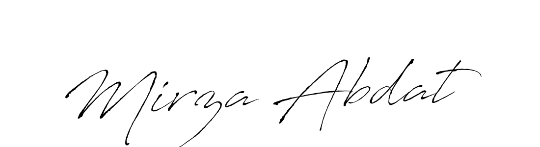 How to make Mirza Abdat name signature. Use Antro_Vectra style for creating short signs online. This is the latest handwritten sign. Mirza Abdat signature style 6 images and pictures png