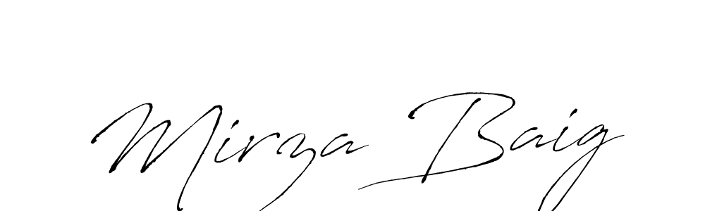 Mirza Baig stylish signature style. Best Handwritten Sign (Antro_Vectra) for my name. Handwritten Signature Collection Ideas for my name Mirza Baig. Mirza Baig signature style 6 images and pictures png