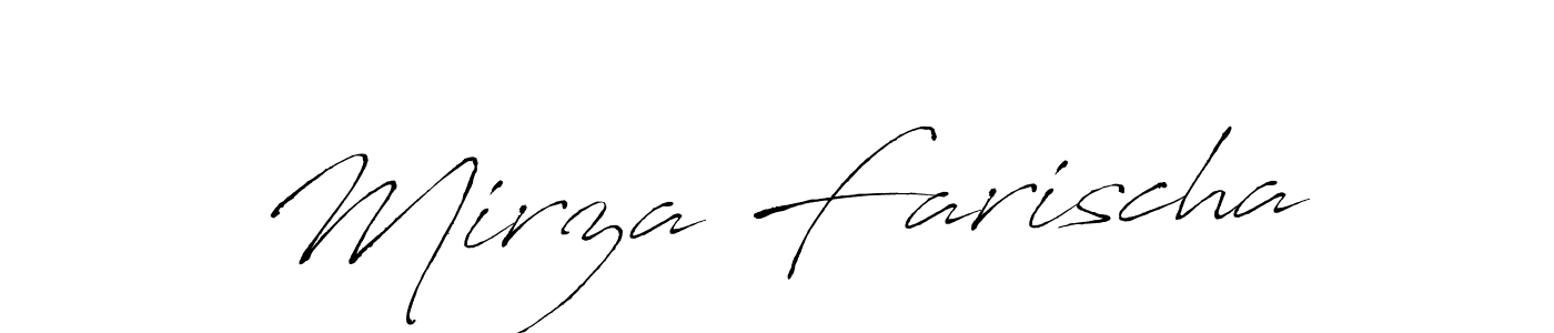 Make a beautiful signature design for name Mirza Farischa. With this signature (Antro_Vectra) style, you can create a handwritten signature for free. Mirza Farischa signature style 6 images and pictures png