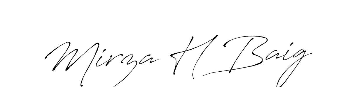 Also You can easily find your signature by using the search form. We will create Mirza H Baig name handwritten signature images for you free of cost using Antro_Vectra sign style. Mirza H Baig signature style 6 images and pictures png