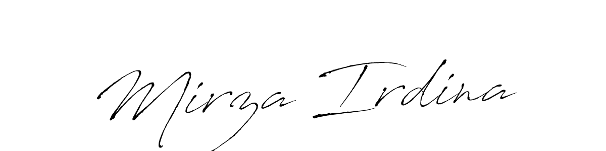 Make a beautiful signature design for name Mirza Irdina. With this signature (Antro_Vectra) style, you can create a handwritten signature for free. Mirza Irdina signature style 6 images and pictures png