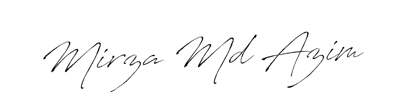 Make a beautiful signature design for name Mirza Md Azim. With this signature (Antro_Vectra) style, you can create a handwritten signature for free. Mirza Md Azim signature style 6 images and pictures png