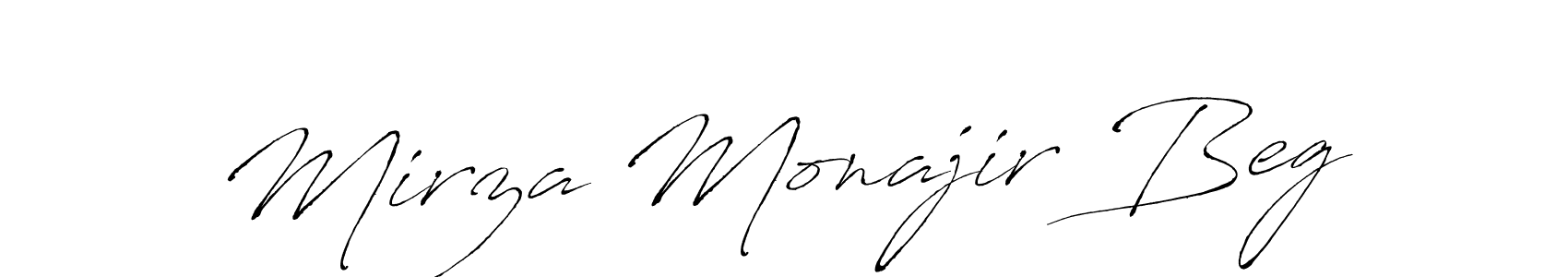 Design your own signature with our free online signature maker. With this signature software, you can create a handwritten (Antro_Vectra) signature for name Mirza Monajir Beg. Mirza Monajir Beg signature style 6 images and pictures png