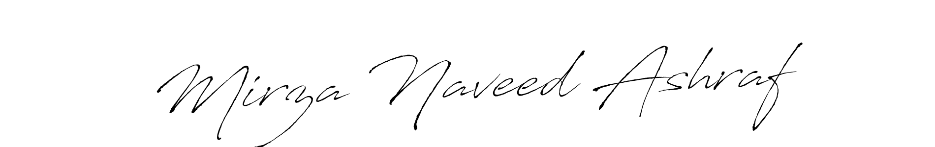 Make a beautiful signature design for name Mirza Naveed Ashraf. With this signature (Antro_Vectra) style, you can create a handwritten signature for free. Mirza Naveed Ashraf signature style 6 images and pictures png