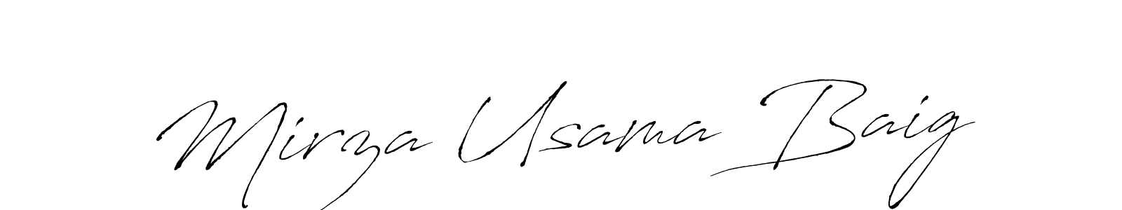 Make a short Mirza Usama Baig signature style. Manage your documents anywhere anytime using Antro_Vectra. Create and add eSignatures, submit forms, share and send files easily. Mirza Usama Baig signature style 6 images and pictures png