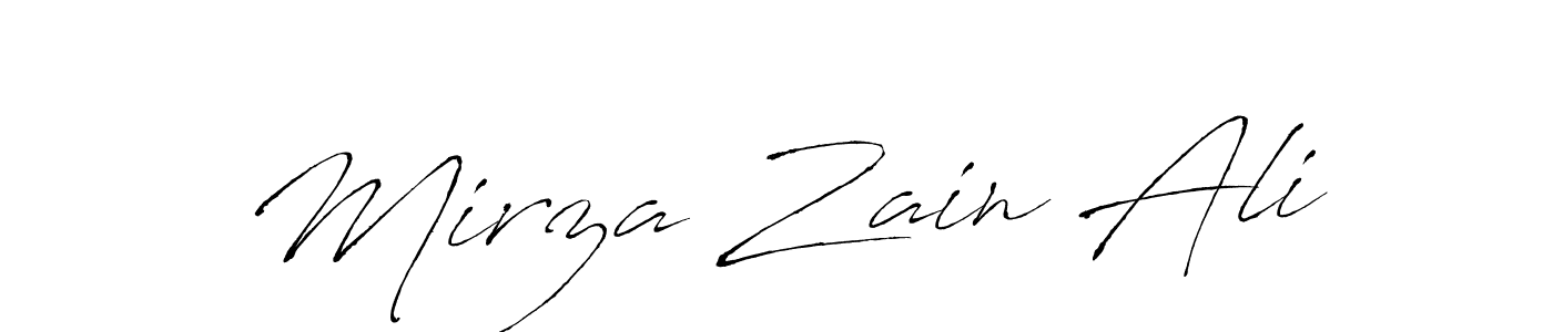 Create a beautiful signature design for name Mirza Zain Ali. With this signature (Antro_Vectra) fonts, you can make a handwritten signature for free. Mirza Zain Ali signature style 6 images and pictures png