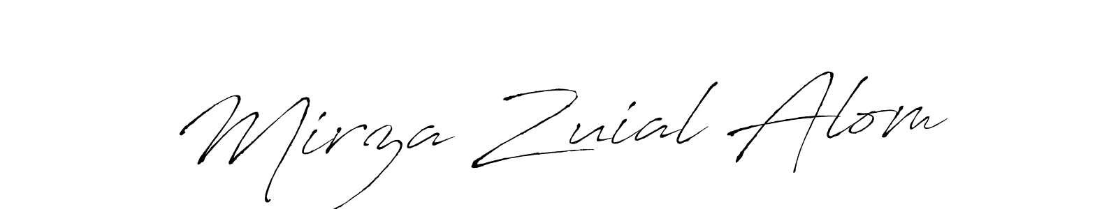 How to make Mirza Zuial Alom name signature. Use Antro_Vectra style for creating short signs online. This is the latest handwritten sign. Mirza Zuial Alom signature style 6 images and pictures png