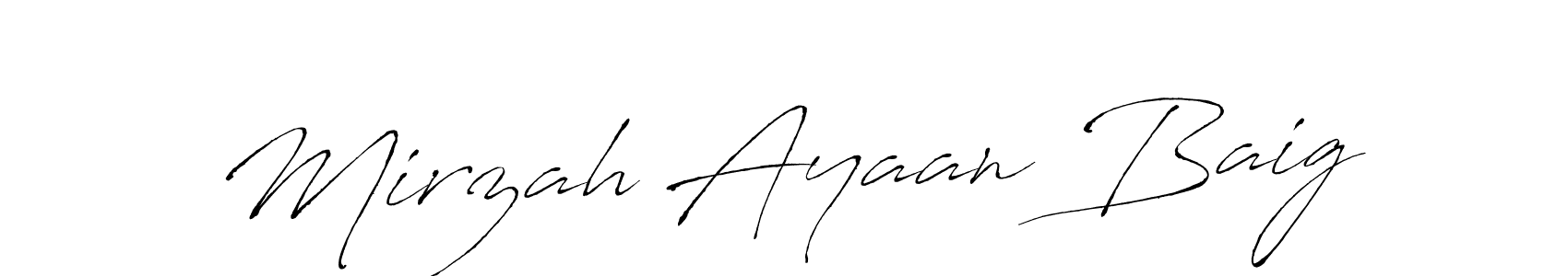 Create a beautiful signature design for name Mirzah Ayaan Baig. With this signature (Antro_Vectra) fonts, you can make a handwritten signature for free. Mirzah Ayaan Baig signature style 6 images and pictures png