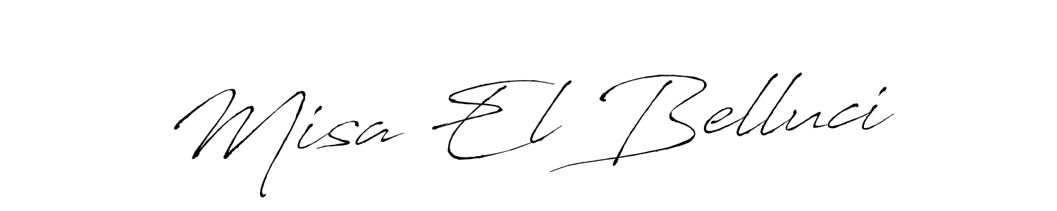 How to make Misa El Belluci name signature. Use Antro_Vectra style for creating short signs online. This is the latest handwritten sign. Misa El Belluci signature style 6 images and pictures png