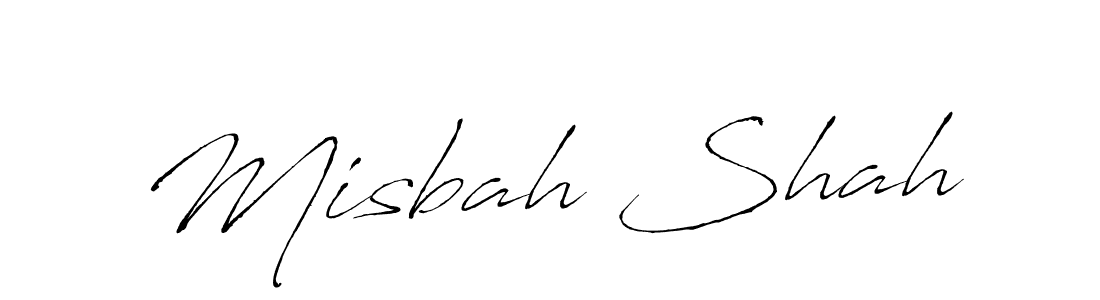 Make a beautiful signature design for name Misbah Shah. With this signature (Antro_Vectra) style, you can create a handwritten signature for free. Misbah Shah signature style 6 images and pictures png