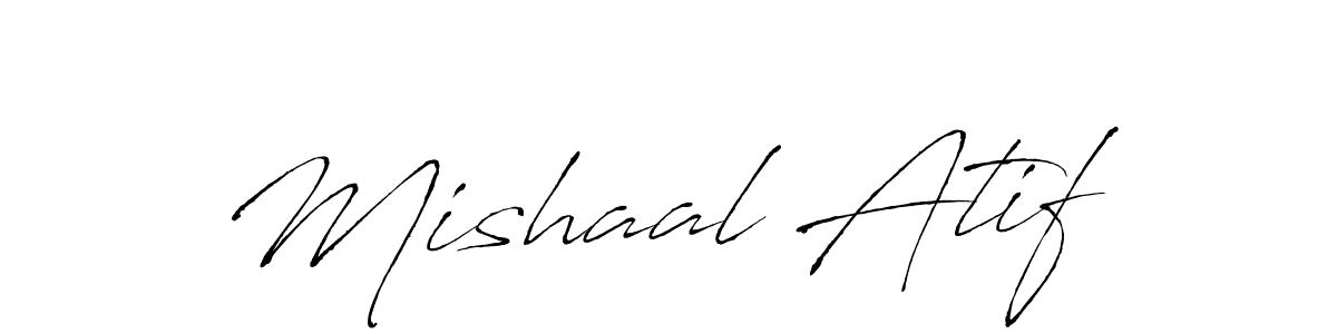 How to make Mishaal Atif signature? Antro_Vectra is a professional autograph style. Create handwritten signature for Mishaal Atif name. Mishaal Atif signature style 6 images and pictures png