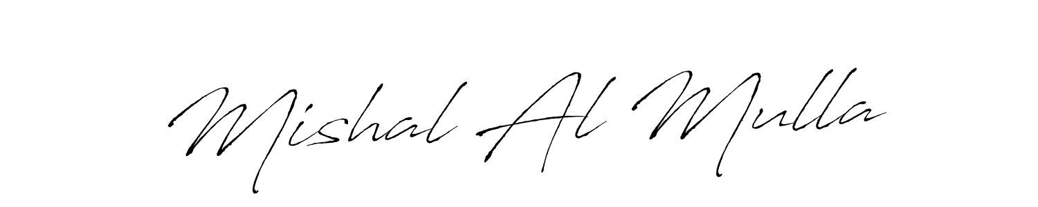 How to make Mishal Al Mulla name signature. Use Antro_Vectra style for creating short signs online. This is the latest handwritten sign. Mishal Al Mulla signature style 6 images and pictures png