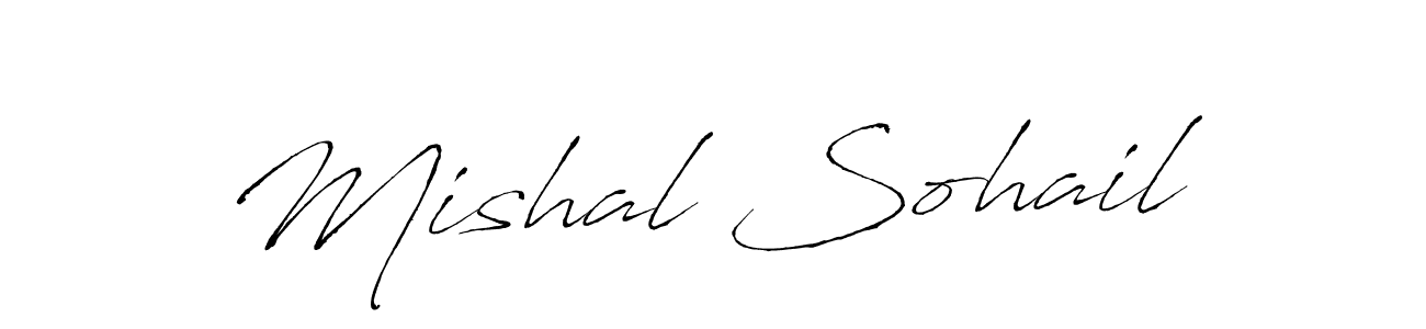 The best way (Antro_Vectra) to make a short signature is to pick only two or three words in your name. The name Mishal Sohail include a total of six letters. For converting this name. Mishal Sohail signature style 6 images and pictures png