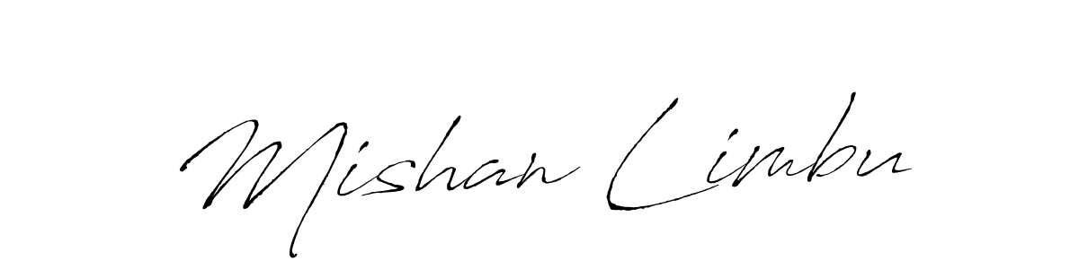 Make a beautiful signature design for name Mishan Limbu. With this signature (Antro_Vectra) style, you can create a handwritten signature for free. Mishan Limbu signature style 6 images and pictures png