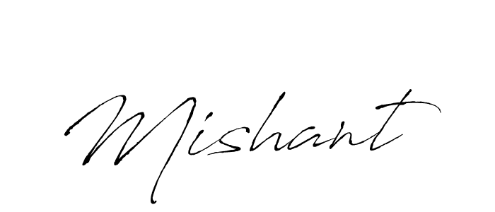 The best way (Antro_Vectra) to make a short signature is to pick only two or three words in your name. The name Mishant include a total of six letters. For converting this name. Mishant signature style 6 images and pictures png