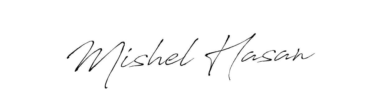 How to make Mishel Hasan signature? Antro_Vectra is a professional autograph style. Create handwritten signature for Mishel Hasan name. Mishel Hasan signature style 6 images and pictures png