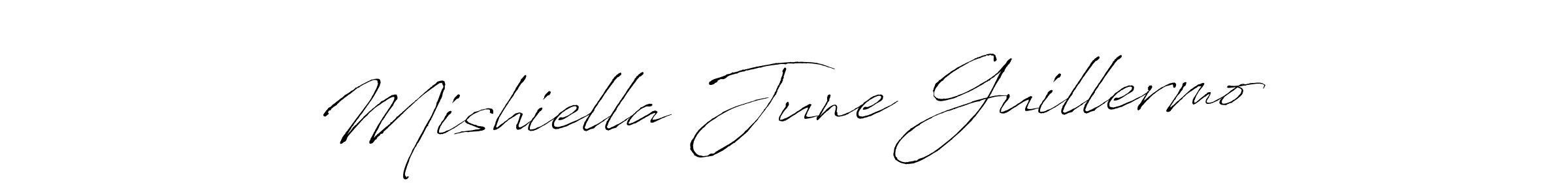 Mishiella June Guillermo stylish signature style. Best Handwritten Sign (Antro_Vectra) for my name. Handwritten Signature Collection Ideas for my name Mishiella June Guillermo. Mishiella June Guillermo signature style 6 images and pictures png