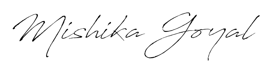 Get an exclusive digital autograph for Mishika Goyal. The Antro_Vectra typeface captures the charm of real penmanship on paper. Mishika Goyal signature style 6 images and pictures png