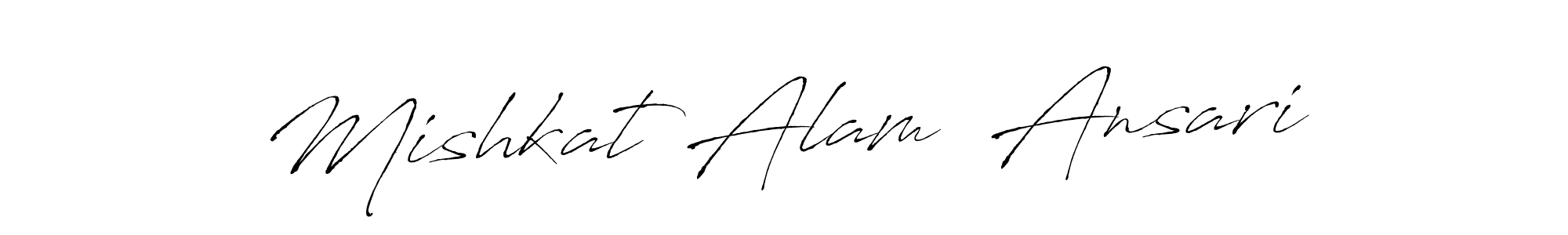 The best way (Antro_Vectra) to make a short signature is to pick only two or three words in your name. The name Mishkat Alam  Ansari include a total of six letters. For converting this name. Mishkat Alam  Ansari signature style 6 images and pictures png