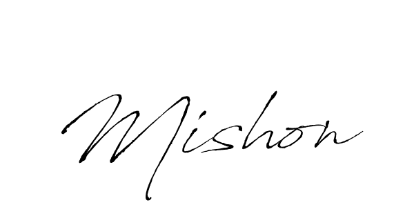 Use a signature maker to create a handwritten signature online. With this signature software, you can design (Antro_Vectra) your own signature for name Mishon. Mishon signature style 6 images and pictures png