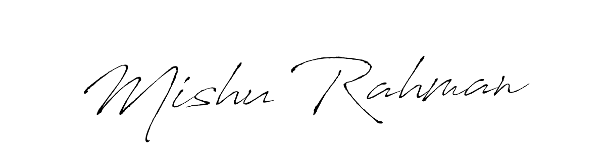 How to make Mishu Rahman name signature. Use Antro_Vectra style for creating short signs online. This is the latest handwritten sign. Mishu Rahman signature style 6 images and pictures png