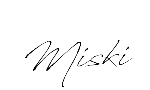 Make a beautiful signature design for name Miski. With this signature (Antro_Vectra) style, you can create a handwritten signature for free. Miski signature style 6 images and pictures png