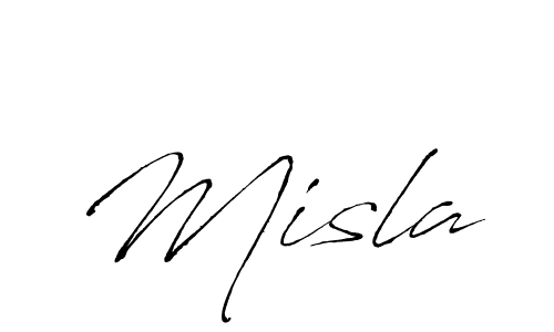 Make a beautiful signature design for name Misla. With this signature (Antro_Vectra) style, you can create a handwritten signature for free. Misla signature style 6 images and pictures png