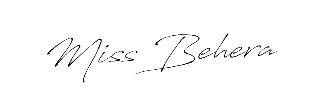 Also we have Miss Behera name is the best signature style. Create professional handwritten signature collection using Antro_Vectra autograph style. Miss Behera signature style 6 images and pictures png