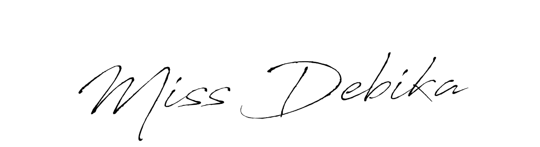 Antro_Vectra is a professional signature style that is perfect for those who want to add a touch of class to their signature. It is also a great choice for those who want to make their signature more unique. Get Miss Debika name to fancy signature for free. Miss Debika signature style 6 images and pictures png