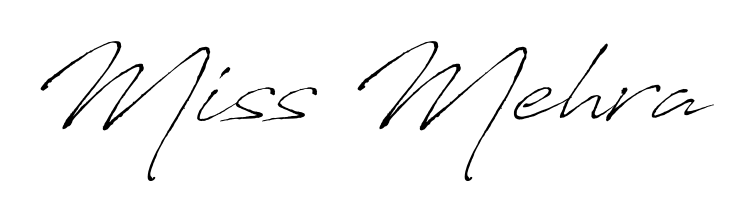 The Antro_Vectra handwriting style adds charm and authenticity to name Miss Mehra. A wonderful choice for personal thank-you notes. Miss Mehra signature style 6 images and pictures png