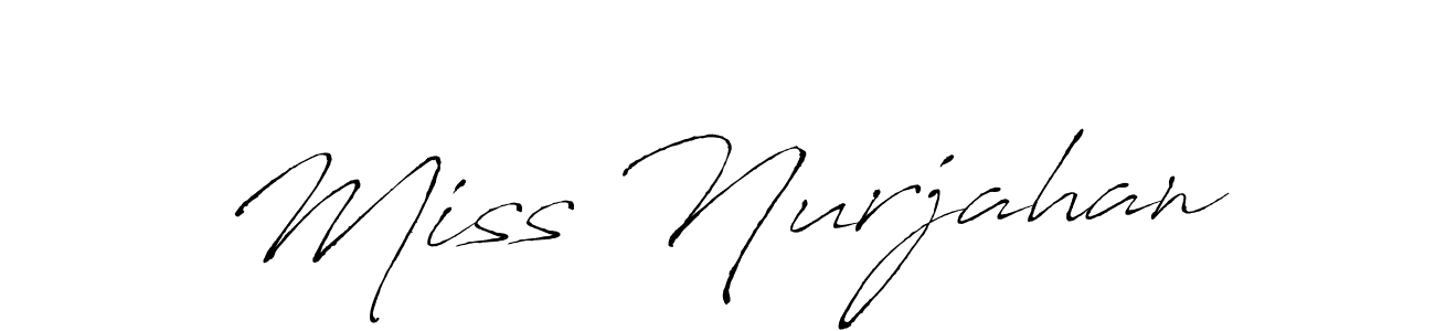 How to make Miss Nurjahan name signature. Use Antro_Vectra style for creating short signs online. This is the latest handwritten sign. Miss Nurjahan signature style 6 images and pictures png
