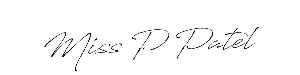 Miss P Patel stylish signature style. Best Handwritten Sign (Antro_Vectra) for my name. Handwritten Signature Collection Ideas for my name Miss P Patel. Miss P Patel signature style 6 images and pictures png