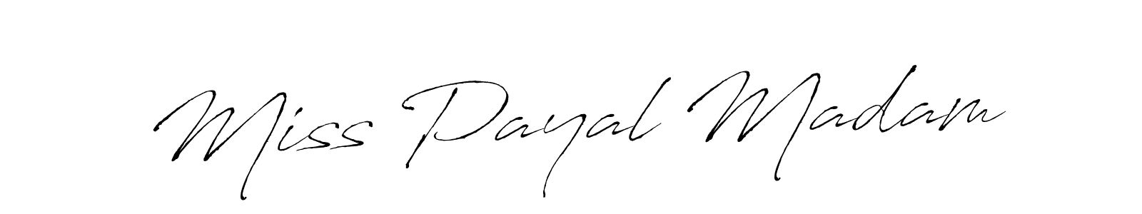 Antro_Vectra is a professional signature style that is perfect for those who want to add a touch of class to their signature. It is also a great choice for those who want to make their signature more unique. Get Miss Payal Madam name to fancy signature for free. Miss Payal Madam signature style 6 images and pictures png
