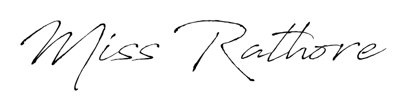 The Antro_Vectra handwriting style adds charm and authenticity to name Miss Rathore. A wonderful choice for personal thank-you notes. Miss Rathore signature style 6 images and pictures png