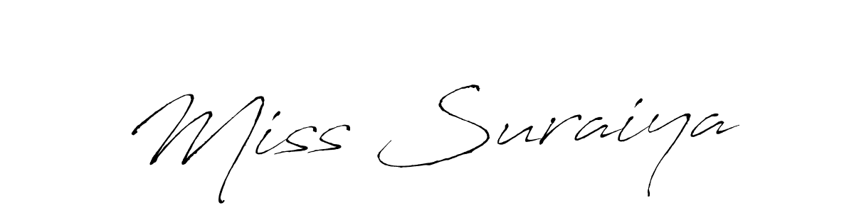 Create a beautiful signature design for name Miss Suraiya. With this signature (Antro_Vectra) fonts, you can make a handwritten signature for free. Miss Suraiya signature style 6 images and pictures png