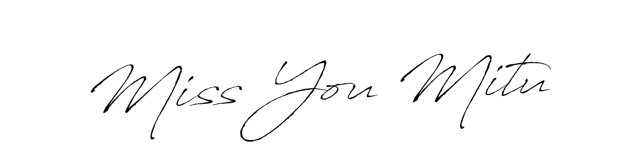 Similarly Antro_Vectra is the best handwritten signature design. Signature creator online .You can use it as an online autograph creator for name Miss You Mitu. Miss You Mitu signature style 6 images and pictures png
