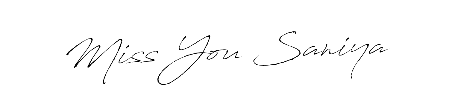 The best way (Antro_Vectra) to make a short signature is to pick only two or three words in your name. The name Miss You Saniya include a total of six letters. For converting this name. Miss You Saniya signature style 6 images and pictures png