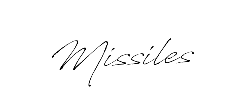 How to make Missiles signature? Antro_Vectra is a professional autograph style. Create handwritten signature for Missiles name. Missiles signature style 6 images and pictures png