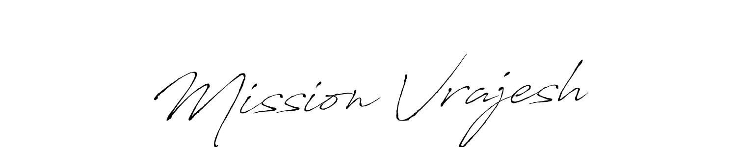 How to make Mission Vrajesh name signature. Use Antro_Vectra style for creating short signs online. This is the latest handwritten sign. Mission Vrajesh signature style 6 images and pictures png