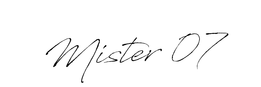 How to make Mister 07 signature? Antro_Vectra is a professional autograph style. Create handwritten signature for Mister 07 name. Mister 07 signature style 6 images and pictures png