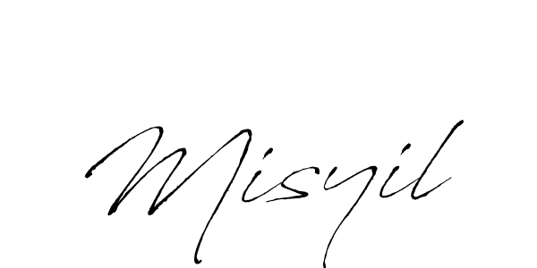 Make a beautiful signature design for name Misyil. With this signature (Antro_Vectra) style, you can create a handwritten signature for free. Misyil signature style 6 images and pictures png