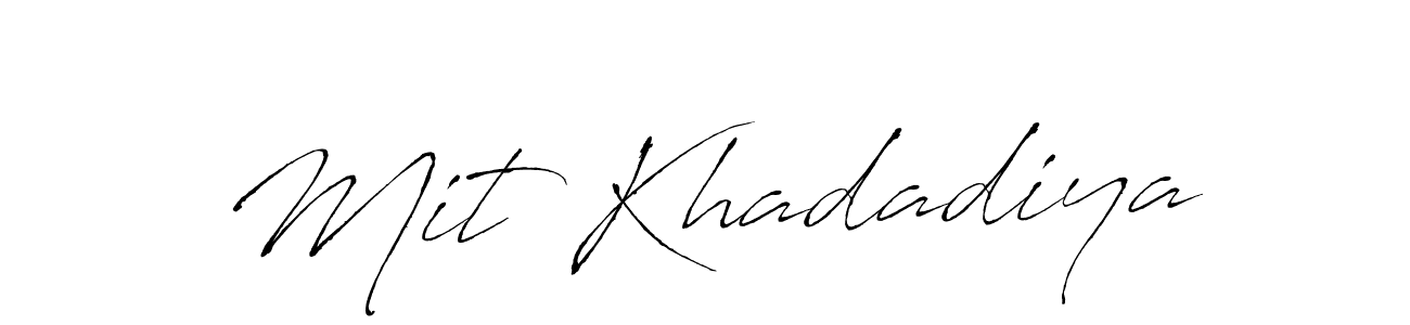 Also we have Mit Khadadiya name is the best signature style. Create professional handwritten signature collection using Antro_Vectra autograph style. Mit Khadadiya signature style 6 images and pictures png