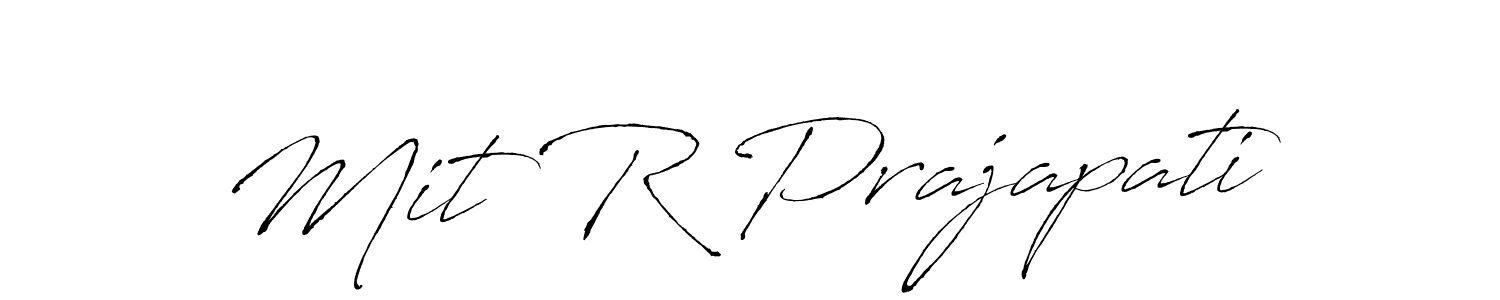 Make a beautiful signature design for name Mit R Prajapati. With this signature (Antro_Vectra) style, you can create a handwritten signature for free. Mit R Prajapati signature style 6 images and pictures png