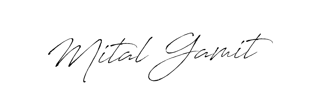 Mital Gamit stylish signature style. Best Handwritten Sign (Antro_Vectra) for my name. Handwritten Signature Collection Ideas for my name Mital Gamit. Mital Gamit signature style 6 images and pictures png