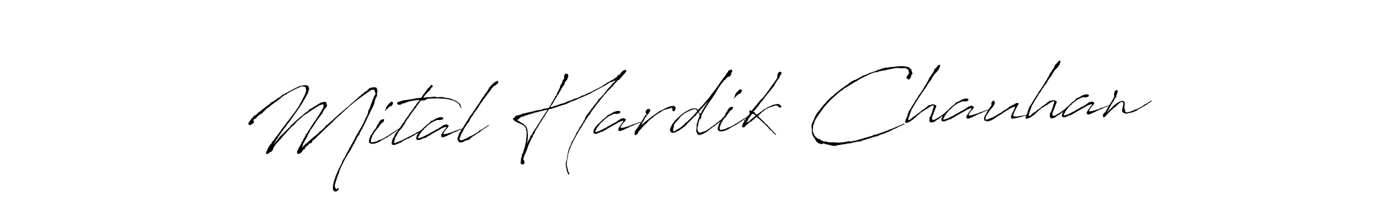 How to make Mital Hardik Chauhan signature? Antro_Vectra is a professional autograph style. Create handwritten signature for Mital Hardik Chauhan name. Mital Hardik Chauhan signature style 6 images and pictures png