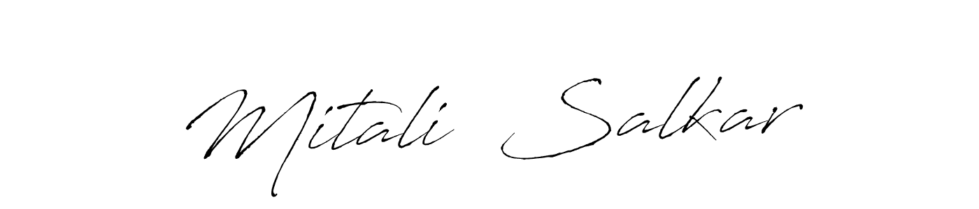 Create a beautiful signature design for name Mitali  Salkar. With this signature (Antro_Vectra) fonts, you can make a handwritten signature for free. Mitali  Salkar signature style 6 images and pictures png